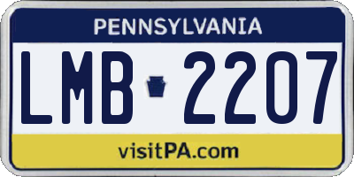 PA license plate LMB2207