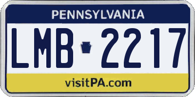PA license plate LMB2217