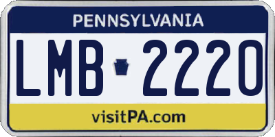 PA license plate LMB2220