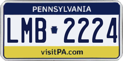 PA license plate LMB2224