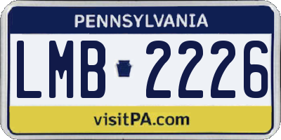 PA license plate LMB2226