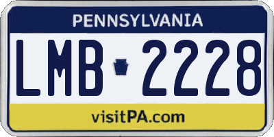 PA license plate LMB2228