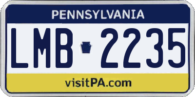PA license plate LMB2235