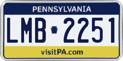 PA license plate LMB2251
