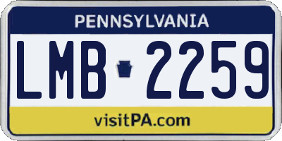 PA license plate LMB2259