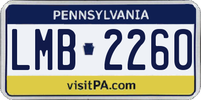 PA license plate LMB2260