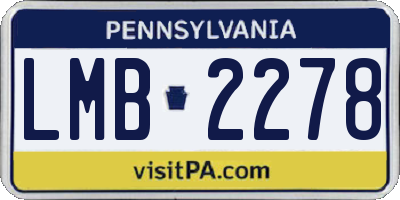 PA license plate LMB2278
