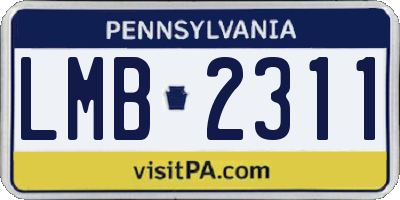 PA license plate LMB2311