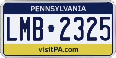 PA license plate LMB2325