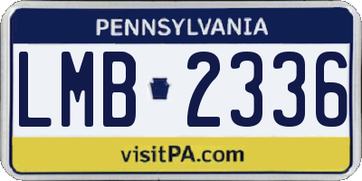 PA license plate LMB2336