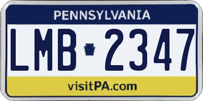 PA license plate LMB2347