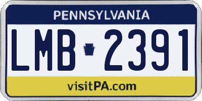 PA license plate LMB2391