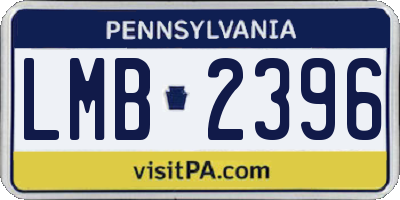 PA license plate LMB2396