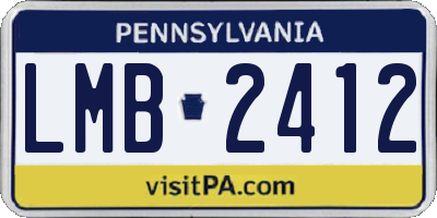 PA license plate LMB2412