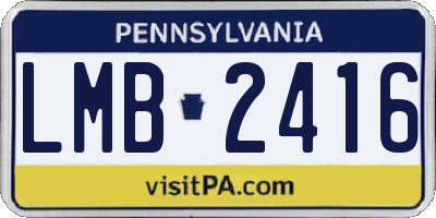 PA license plate LMB2416