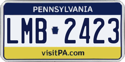 PA license plate LMB2423