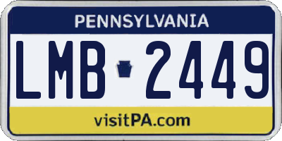 PA license plate LMB2449