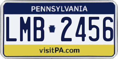 PA license plate LMB2456