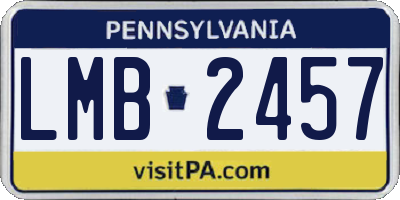 PA license plate LMB2457