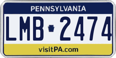 PA license plate LMB2474