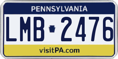 PA license plate LMB2476