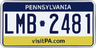 PA license plate LMB2481