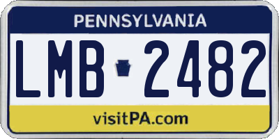 PA license plate LMB2482
