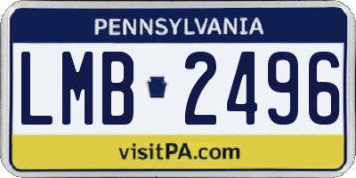 PA license plate LMB2496