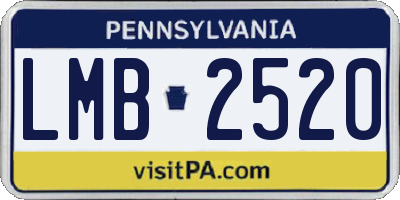PA license plate LMB2520