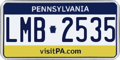 PA license plate LMB2535