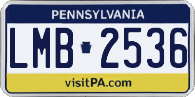 PA license plate LMB2536