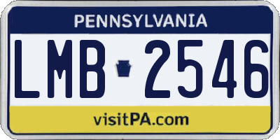 PA license plate LMB2546
