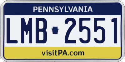 PA license plate LMB2551