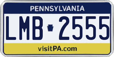 PA license plate LMB2555