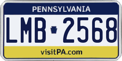 PA license plate LMB2568