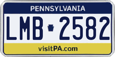 PA license plate LMB2582