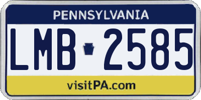 PA license plate LMB2585