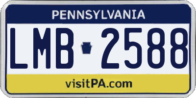 PA license plate LMB2588