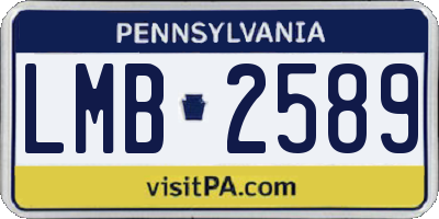 PA license plate LMB2589