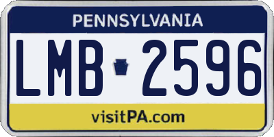 PA license plate LMB2596