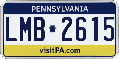 PA license plate LMB2615