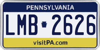 PA license plate LMB2626