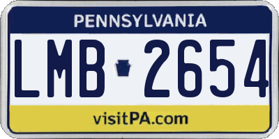 PA license plate LMB2654