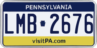 PA license plate LMB2676