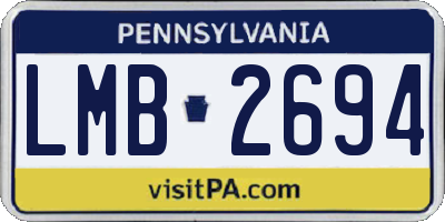 PA license plate LMB2694