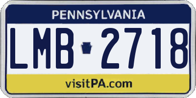 PA license plate LMB2718