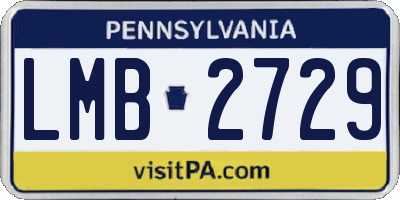 PA license plate LMB2729