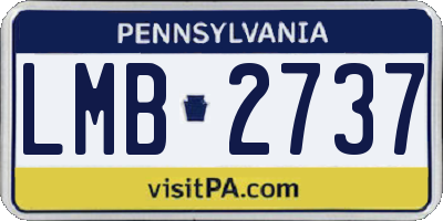 PA license plate LMB2737