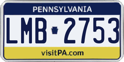 PA license plate LMB2753
