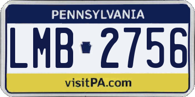 PA license plate LMB2756
